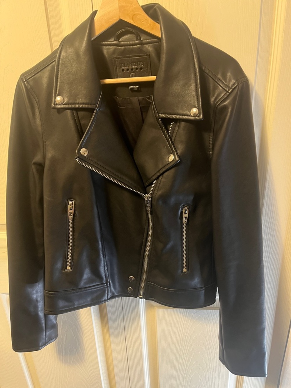 Blank NYC Black Leather Asymmetrical Moto Jacket